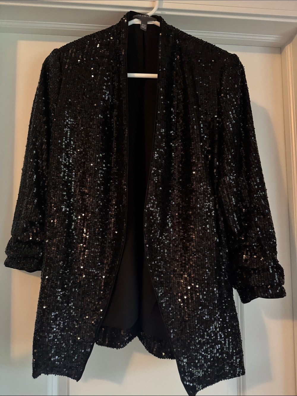The Limited Black Sequin Open-Front Blazer